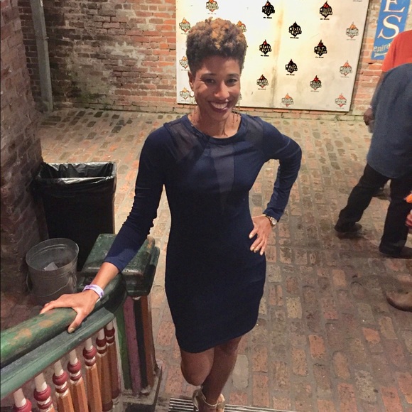 Express Navy Blue Party Dress - Picture 4 of 4